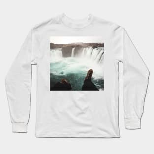 Incredible Godafoss Waterfall in North Iceland Long Sleeve T-Shirt